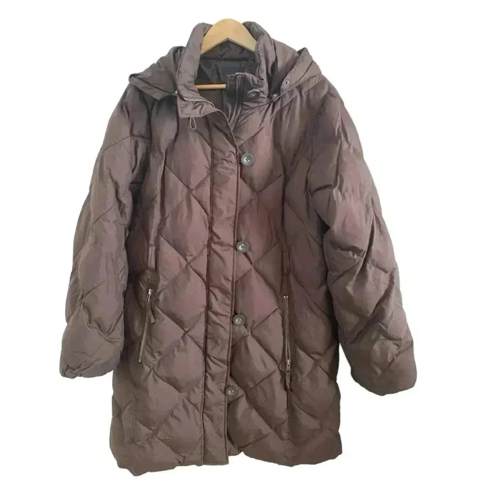 H&M Womens Quilted Brown Puffer Jacket